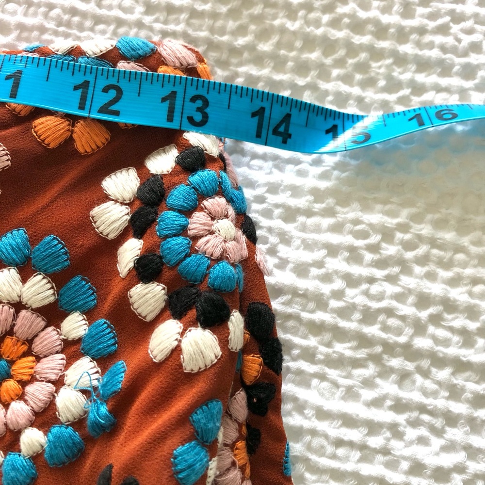 NWOT Anthropology Boho Tile-Embroidered Maxi Skirt in Rust - Picture 5 of 9
